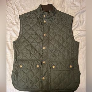 Quilted Barbour vest, olive, size XL (NWOT).